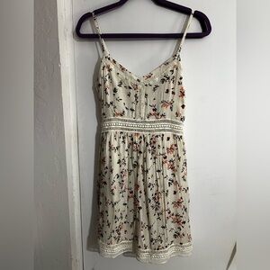 Abercrombie & Fitch Cream Floral Midi Dress